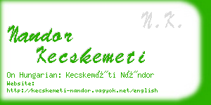 nandor kecskemeti business card